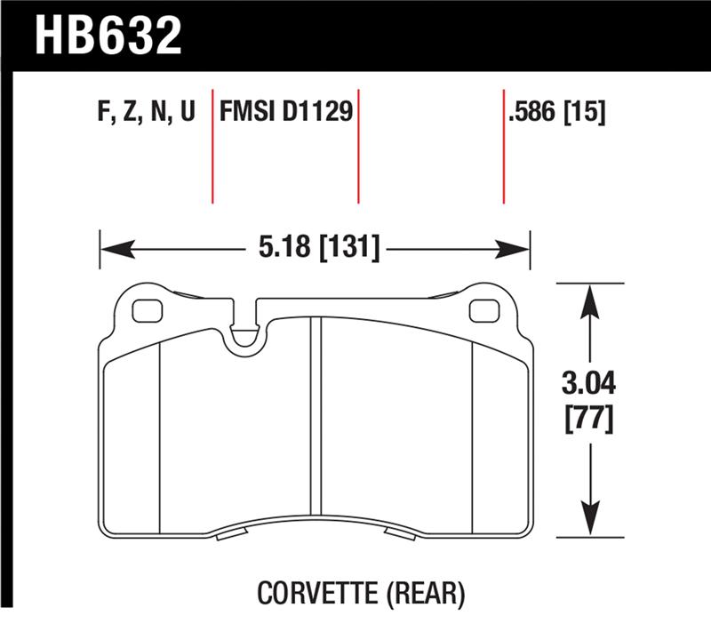 Chevrolet Corvette Z06 Brake Pads - Front - Hawk Performance - Performance Ceramic - `09-`11